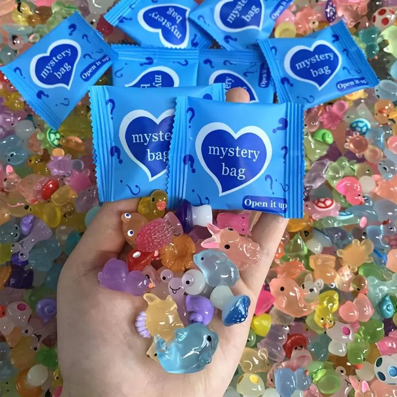 Fairy Garden Favorites: Glow-in-the-Dark Mini Resin Animals (Cute Mystery Bag for DIY & Gifts).