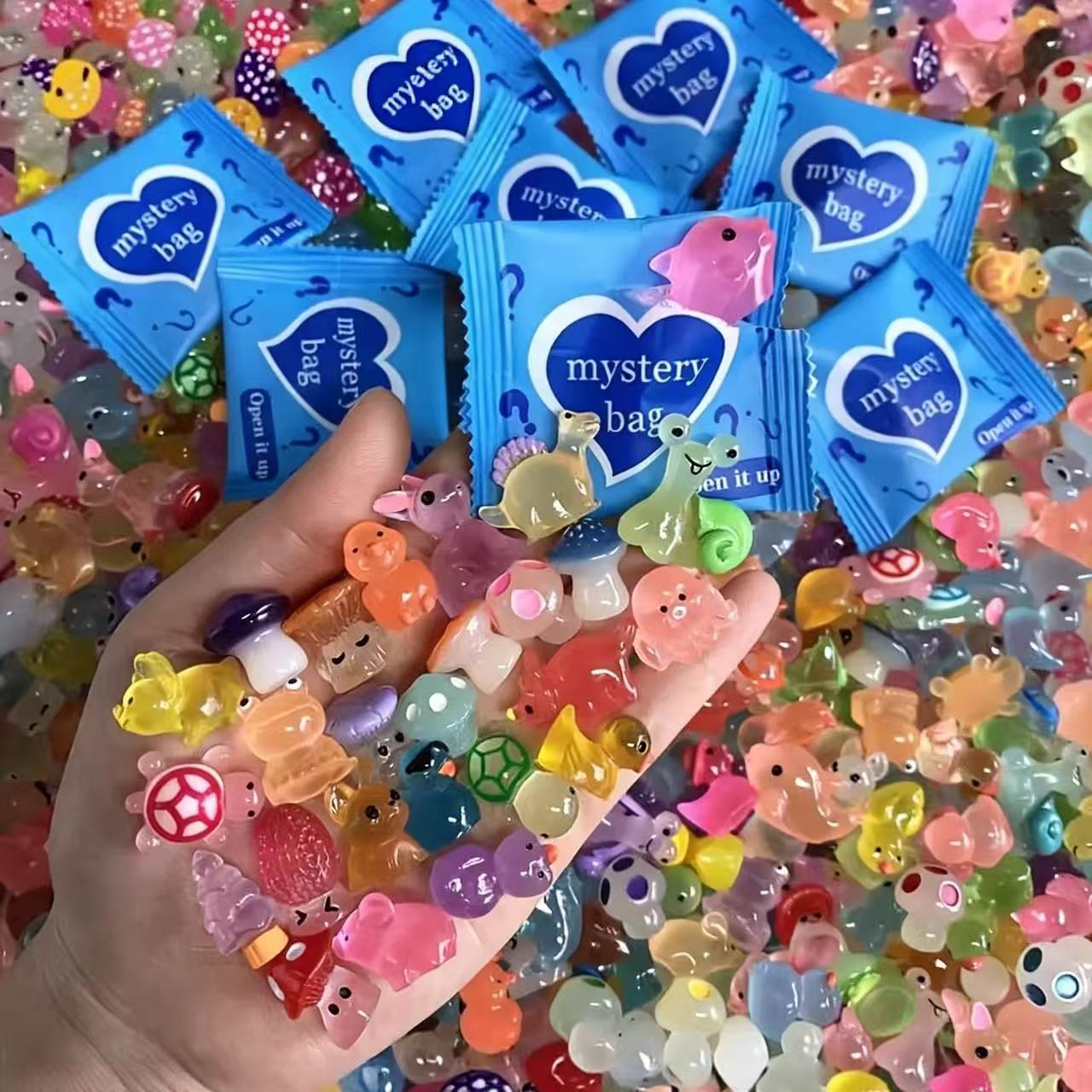 Fairy Garden Favorites: Glow-in-the-Dark Mini Resin Animals (Cute Mystery Bag for DIY & Gifts).