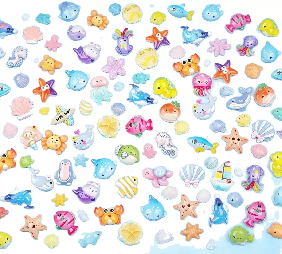 Cute Ocean Animal Mini Mystery Bag Charms, Glossy Resin Blind Bag Figures for DIY, Kids Gifts and Collection