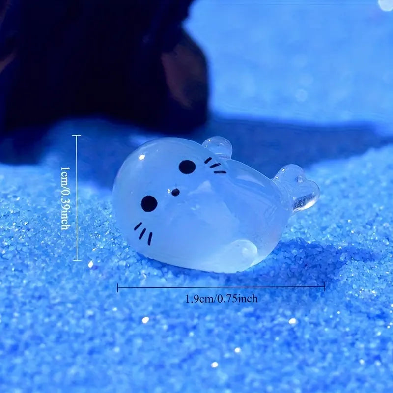 Luminous Cute Mini Seal Resin Figurines, Glow in The Dark Tiny Seal Ornaments