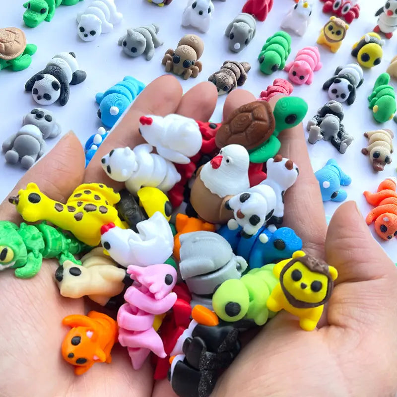 Mini Cute Animal Figurines Mystery Set, 3D Printed Tiny Animals for Dollhouse Decor DIY Craft Party Favors