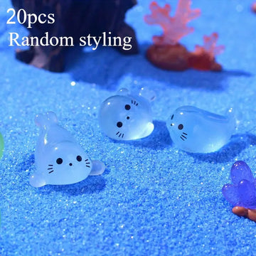 Luminous Cute Mini Seal Resin Figurines, Glow in The Dark Tiny Seal Ornaments