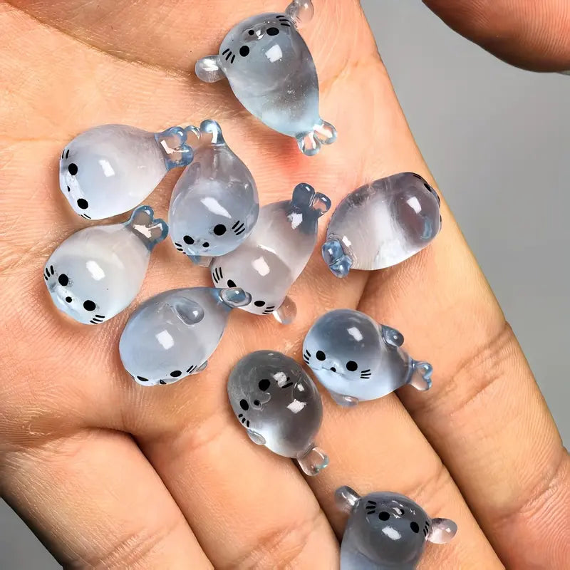 Luminous Cute Mini Seal Resin Figurines, Glow in The Dark Tiny Seal Ornaments