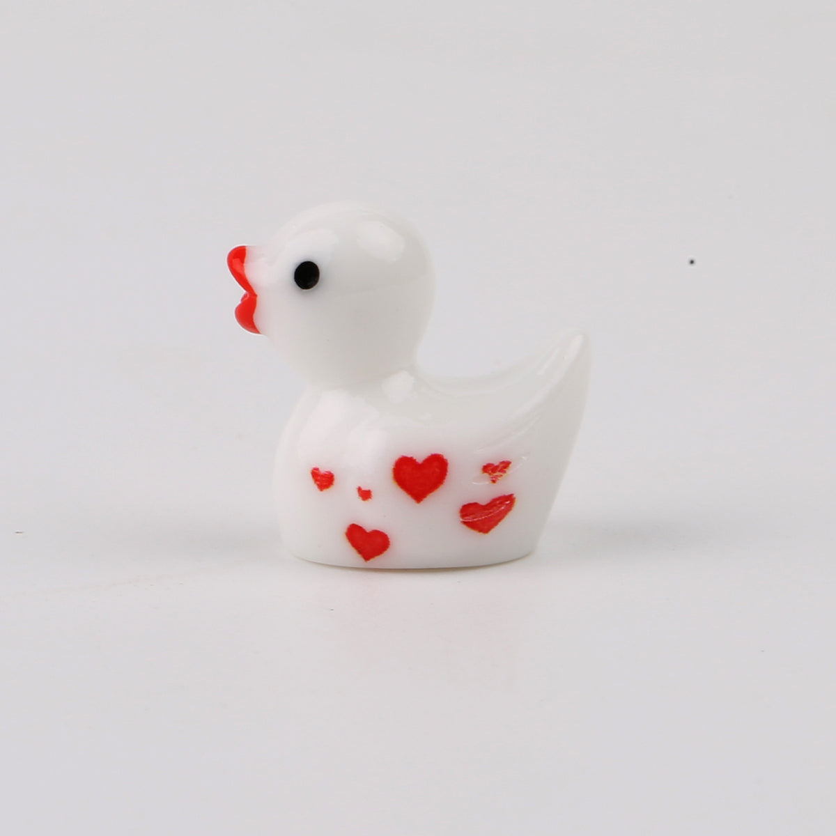 Valentine's Day Mini Painted Duck Figurines Cute Heart XO Resin Ornament