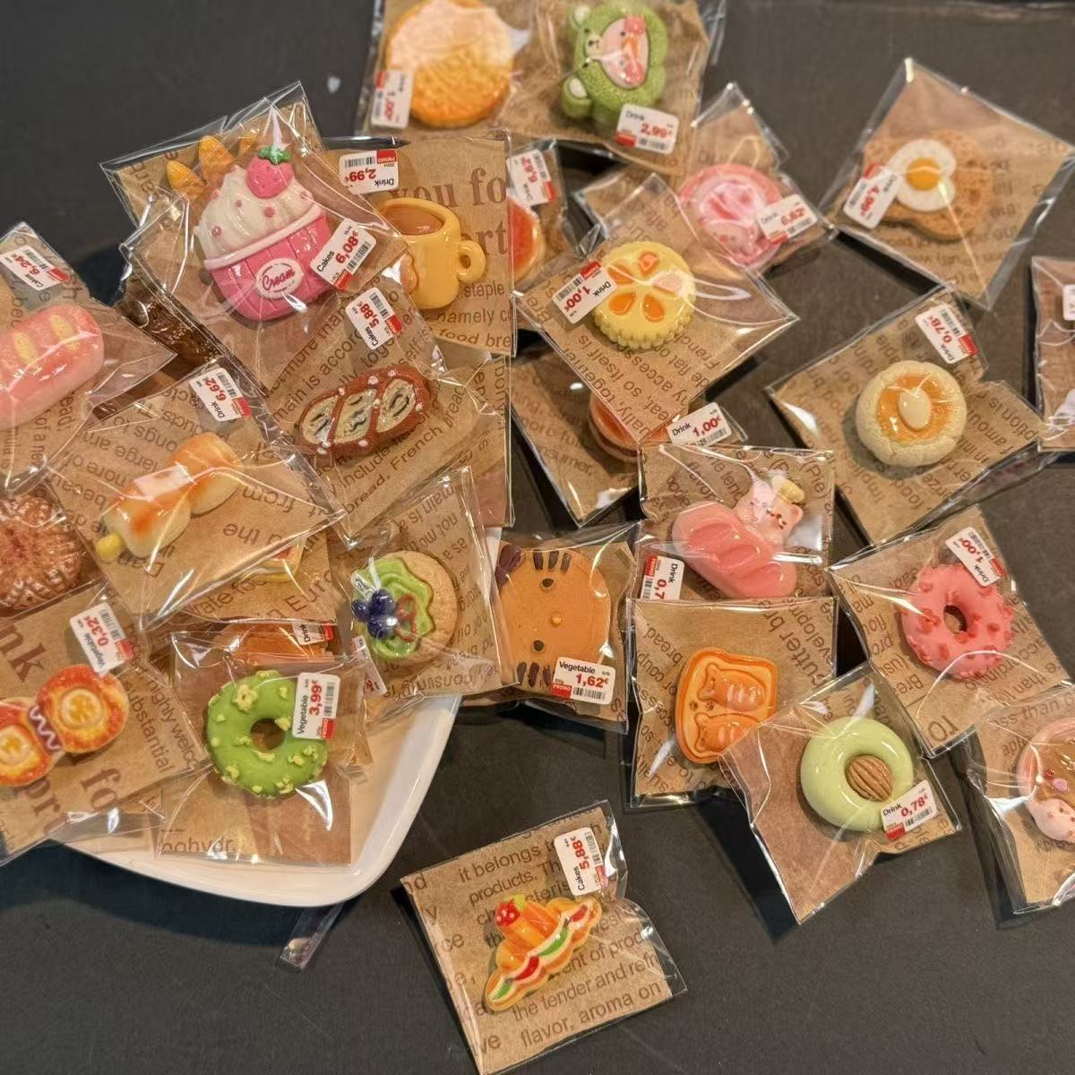 Miniature Dessert & Bakery Food Toys - Individual Blind Bag Packaging, Realistic Tiny Food Models for Kids’ Dollhouse & Pretend Play