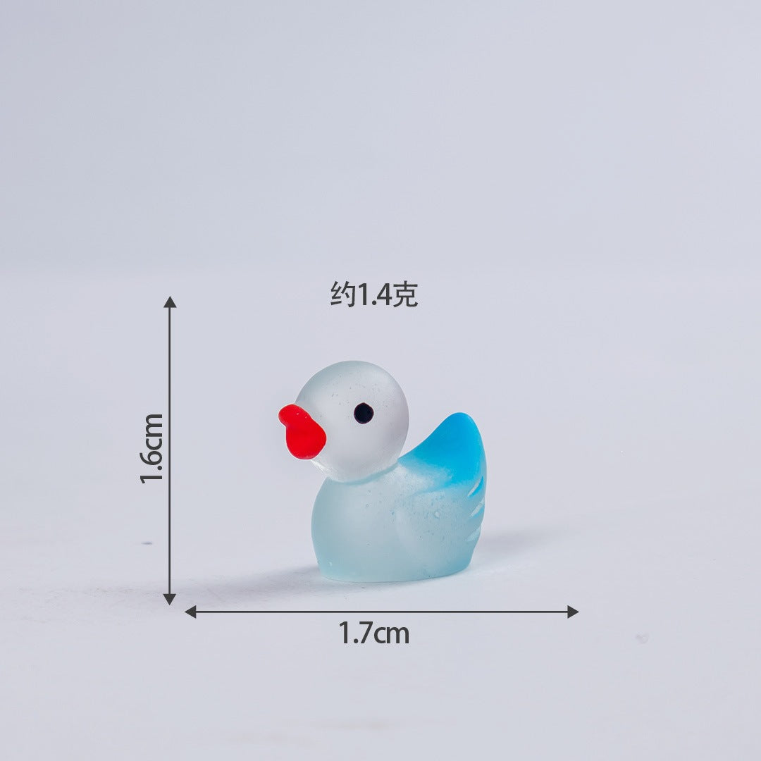 Glow in The Dark Gradient Mini Duck Figurines, Tiny Matte Duck Ornaments