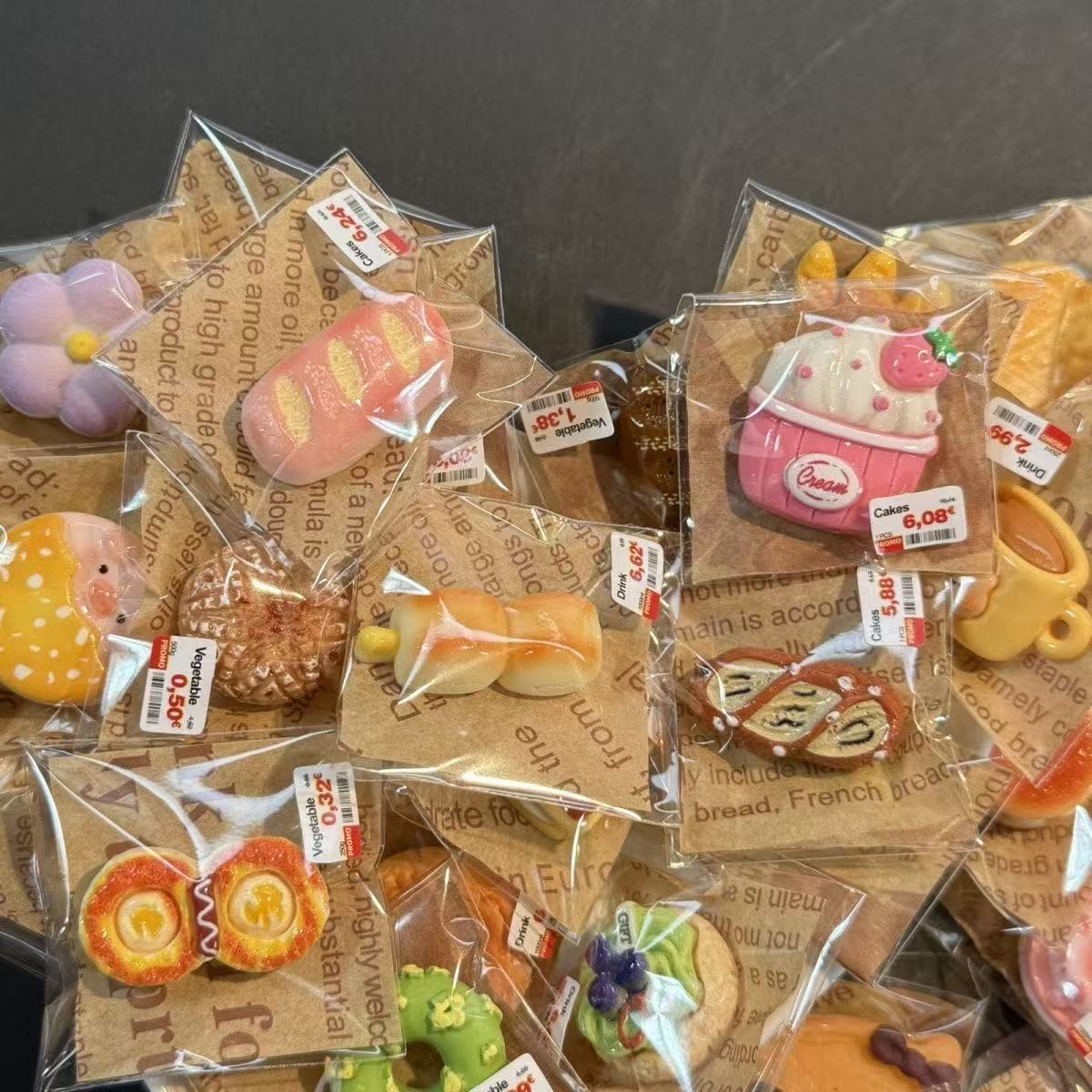 Miniature Dessert & Bakery Food Toys - Individual Blind Bag Packaging, Realistic Tiny Food Models for Kids’ Dollhouse & Pretend Play