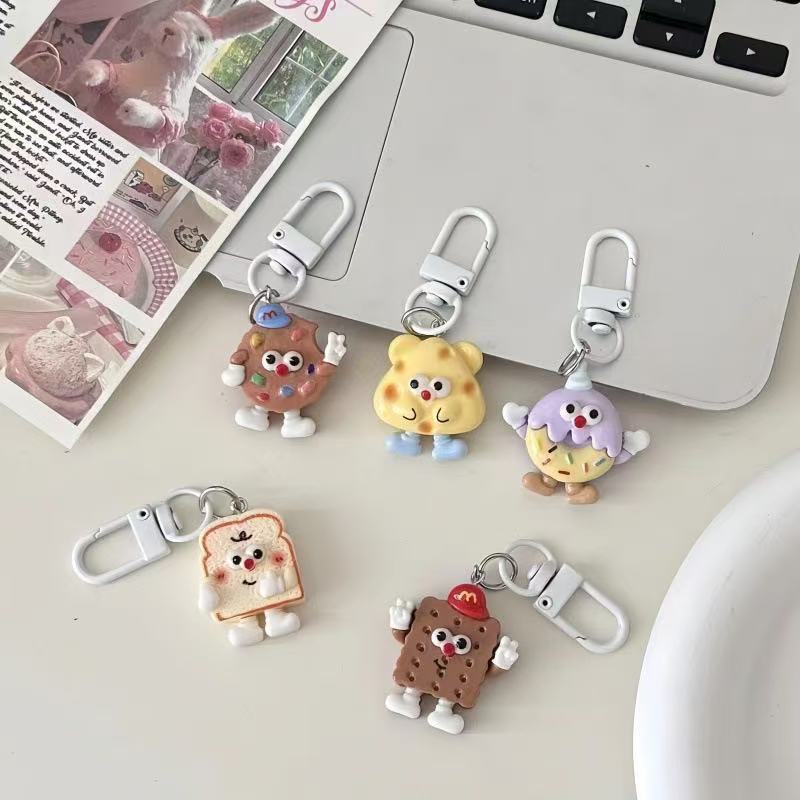 Cartoon Cute Resin Blind Bag Keychain 3D Stereo Metal Clasp Bag Charm Mystery Bag