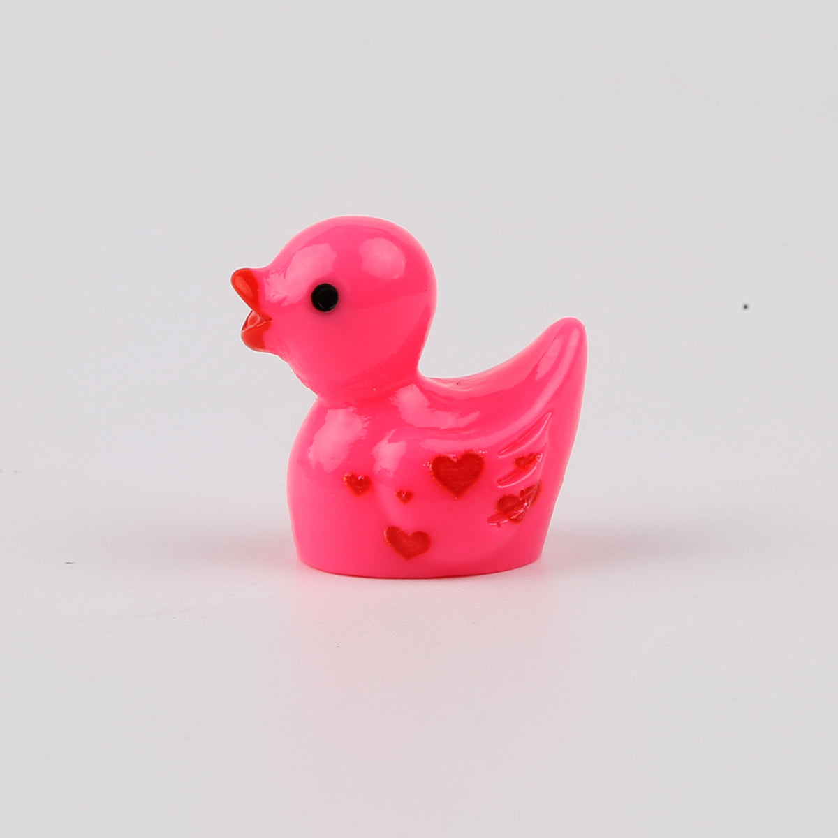 Valentine's Day Mini Painted Duck Figurines Cute Heart XO Resin Ornament