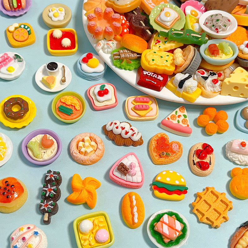 Assorted Mini Fake Food Flatbacks – 3D Resin Cabs for Slime & Phone Cases