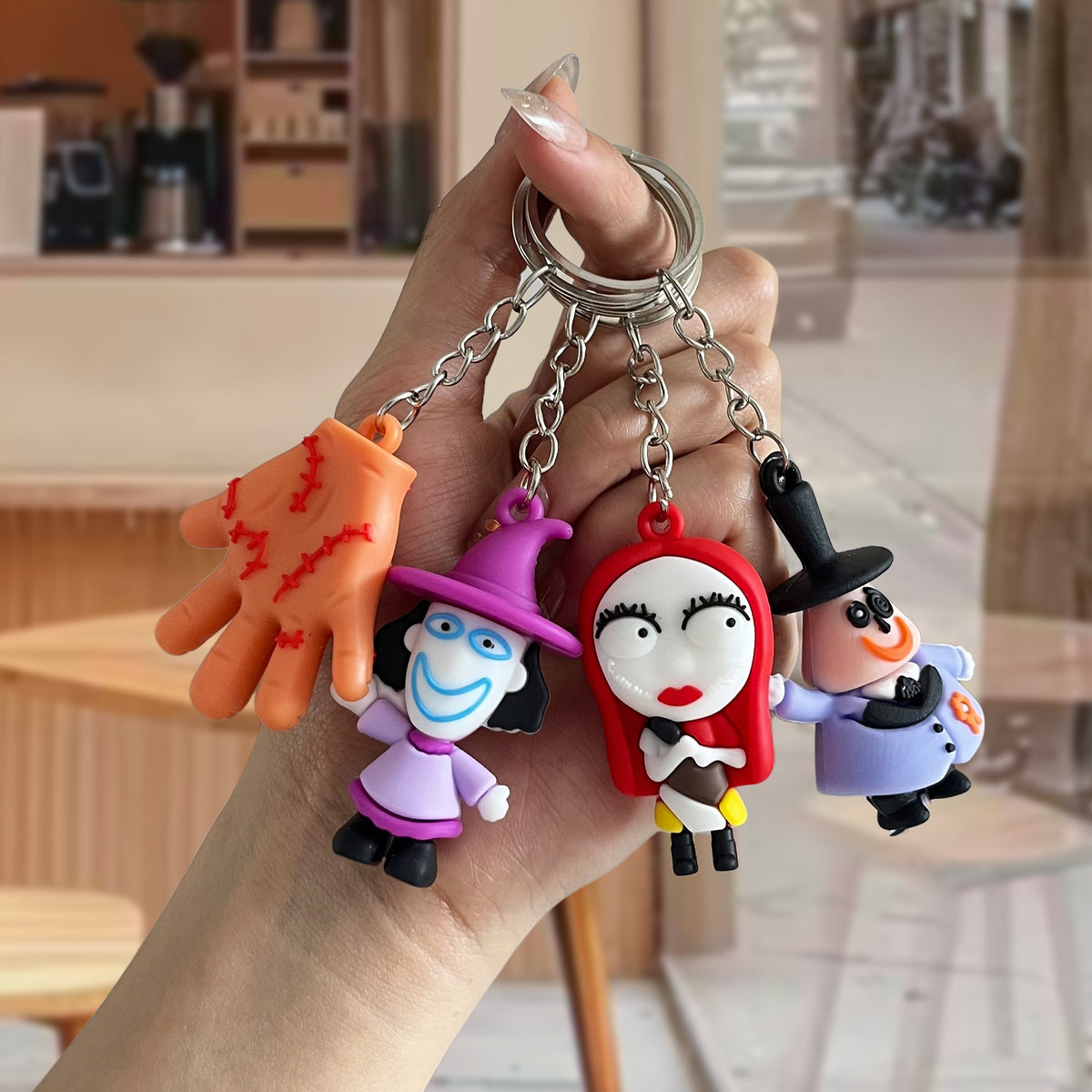 Halloween Cartoon 3D Soft Rubber Figurine Keychain Cute Spooky Accessory