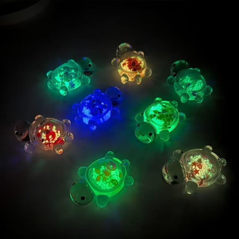 Luminous Glitter Turtle Mystery Bags - Glow in the Dark Miniature Sea Turtle Figurines | Kawaii Desk Decor & Sensory Surprise Toys