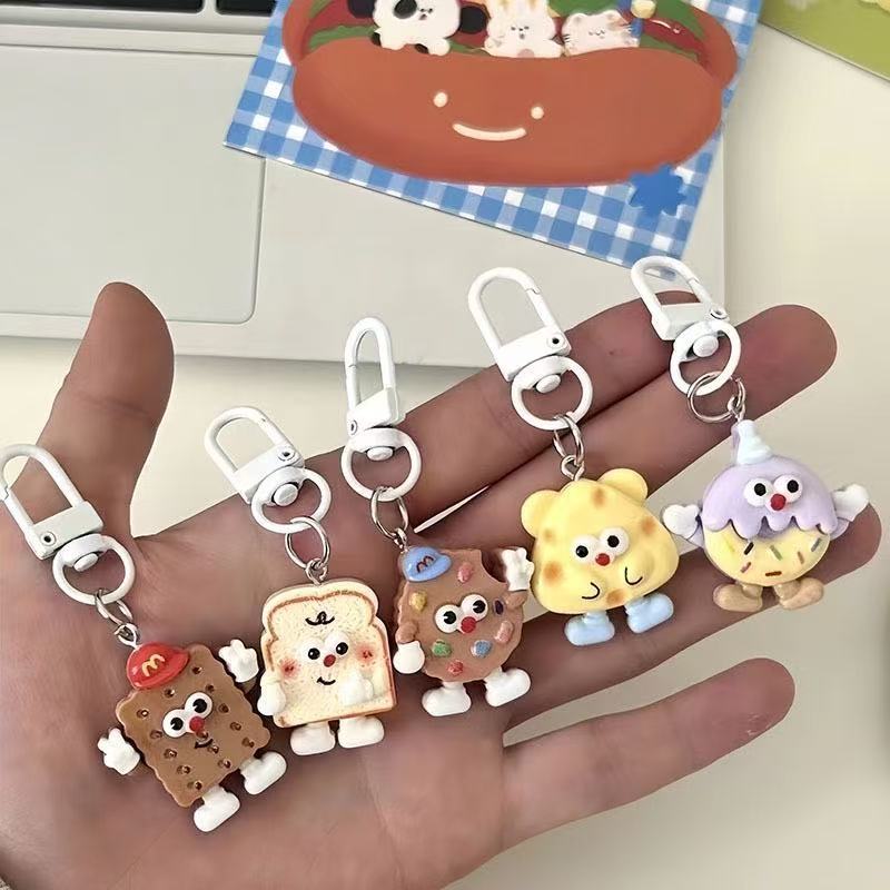 Cartoon Cute Resin Blind Bag Keychain 3D Stereo Metal Clasp Bag Charm Mystery Bag
