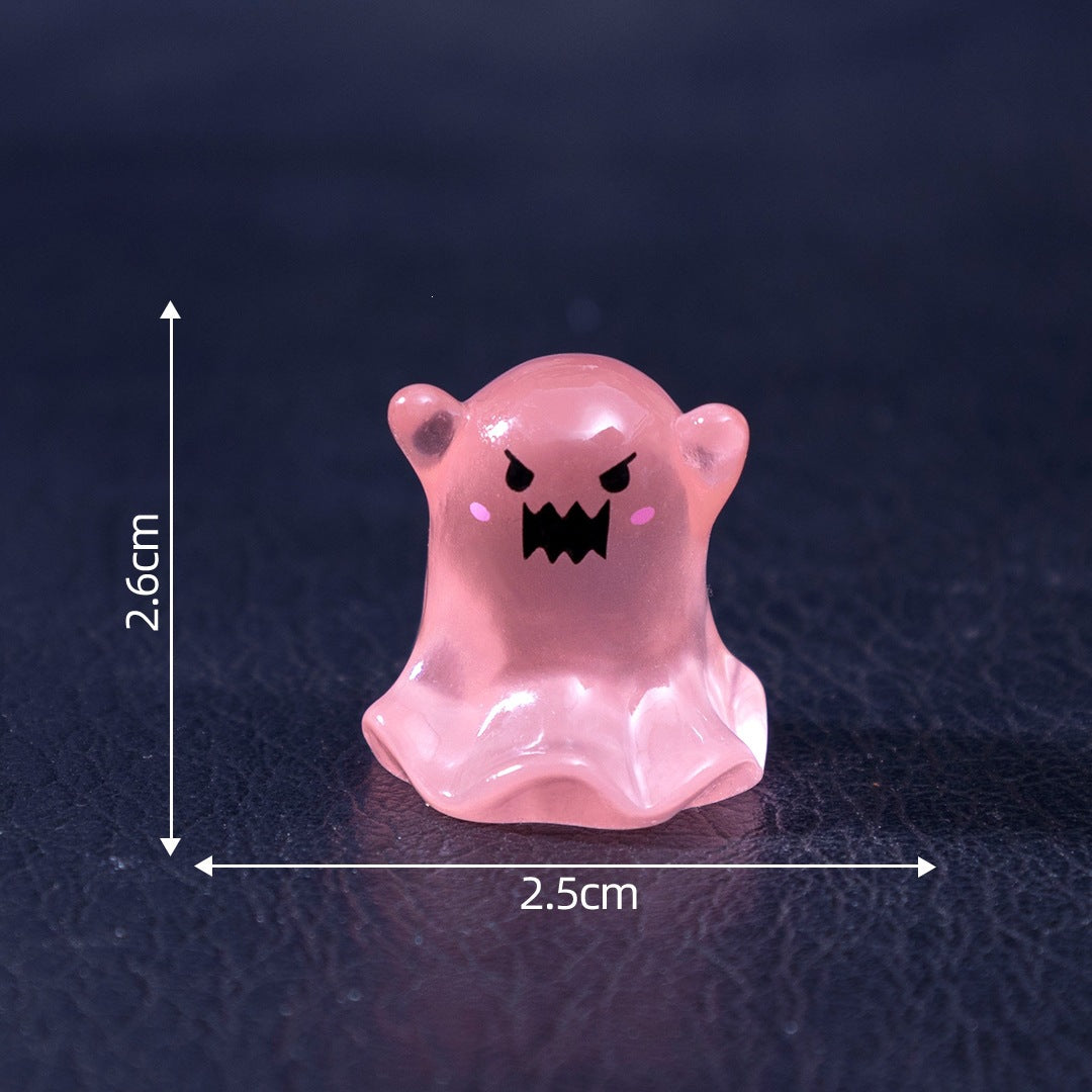 Glow in The Dark Mini Ghost Figurines, Cute Resin Small Ornament for Halloween Desktop Decoration
