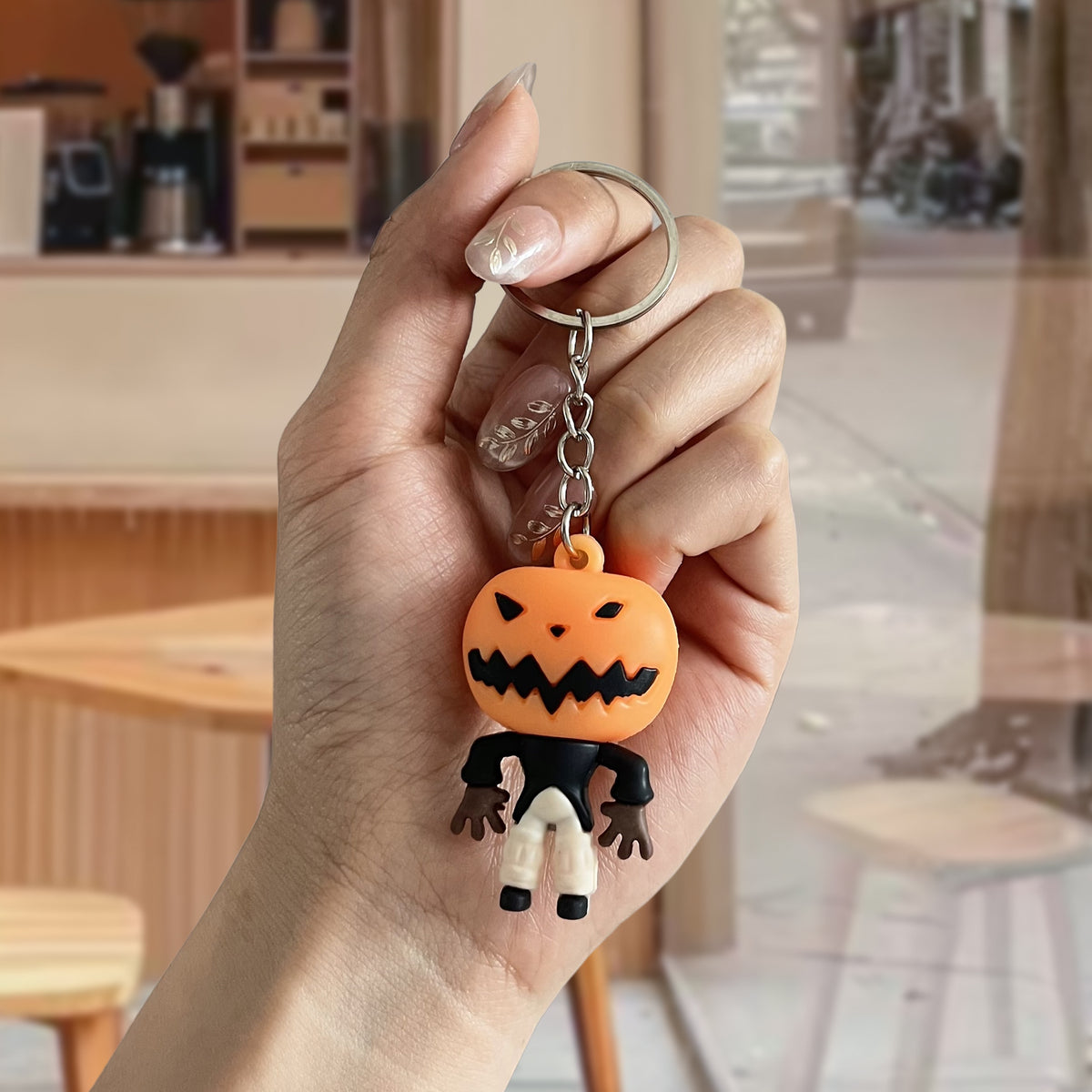 Halloween Cartoon 3D Soft Rubber Figurine Keychain Cute Spooky Accessory