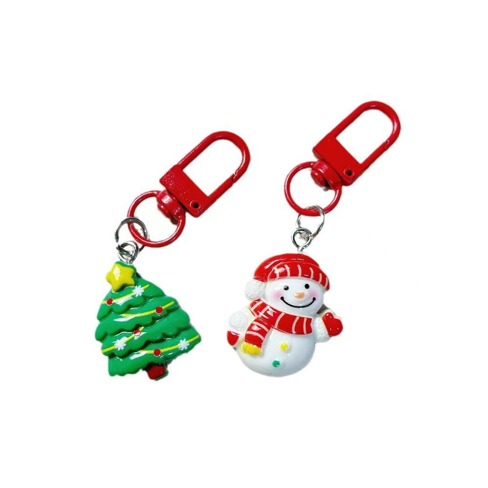 Kawaii Christmas Character Keychains – Cute Santa & Reindeer Backpack Charms