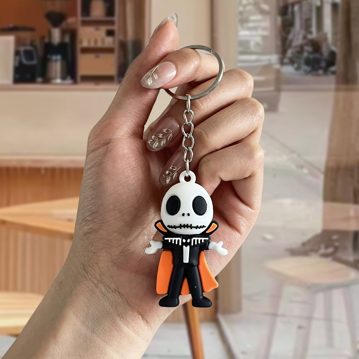 Halloween Cartoon 3D Soft Rubber Figurine Keychain Cute Spooky Accessory