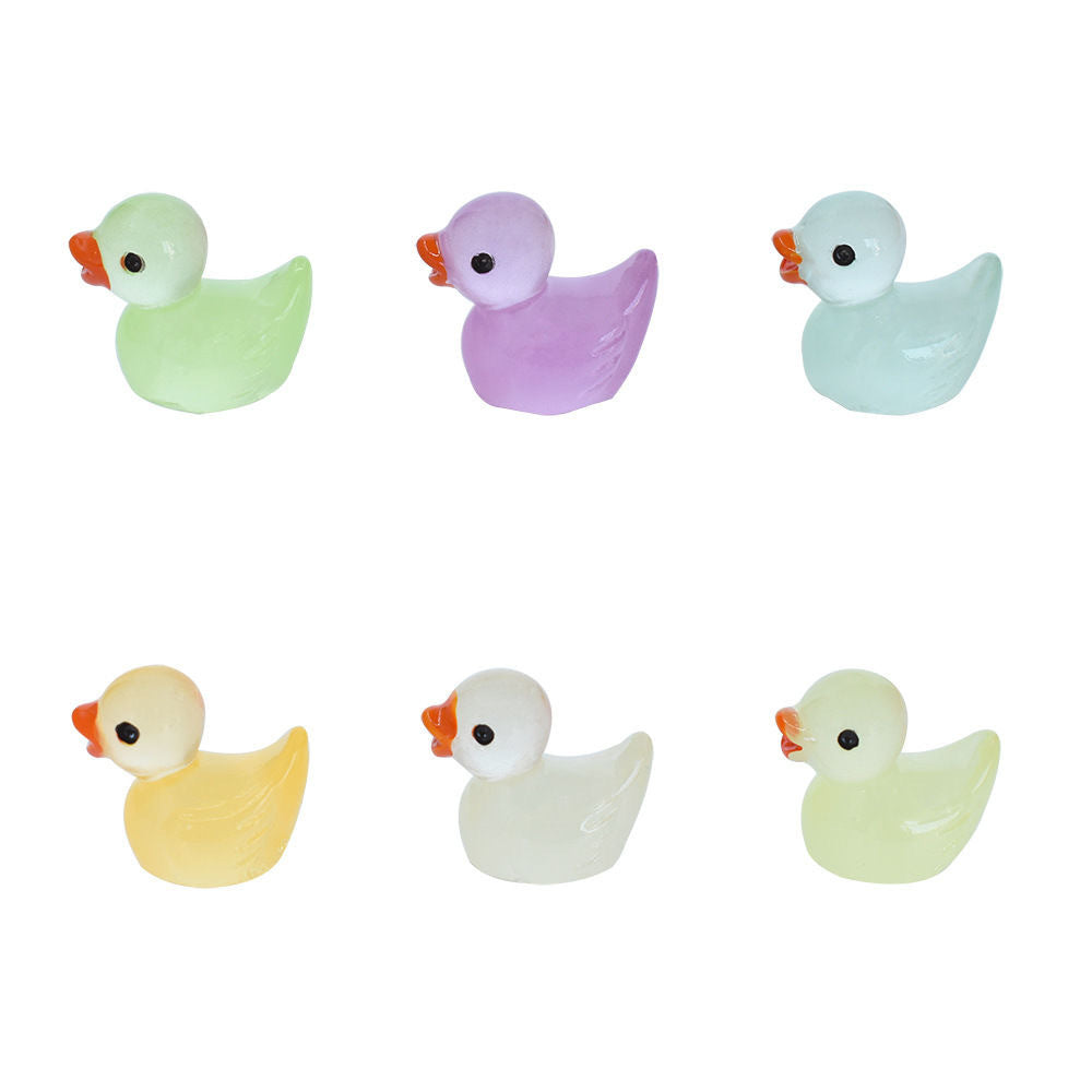 Luminous Little Ducks Miniature Figures – 3D Charms for Fairy Gardens, Hair Accessories & Car Decor