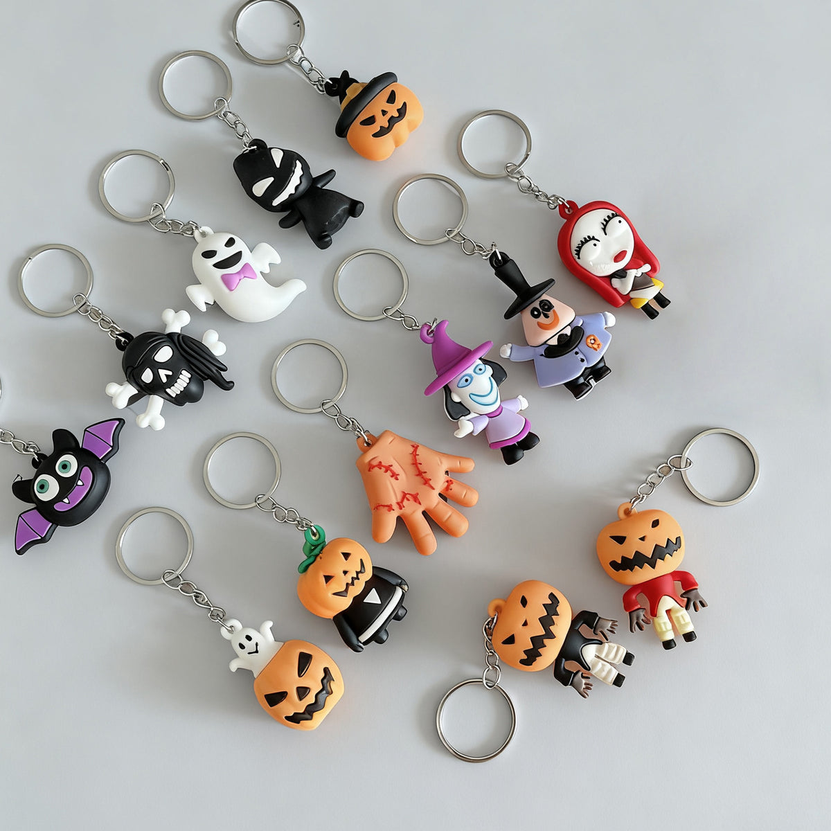 Halloween Cartoon 3D Soft Rubber Figurine Keychain Cute Spooky Accessory