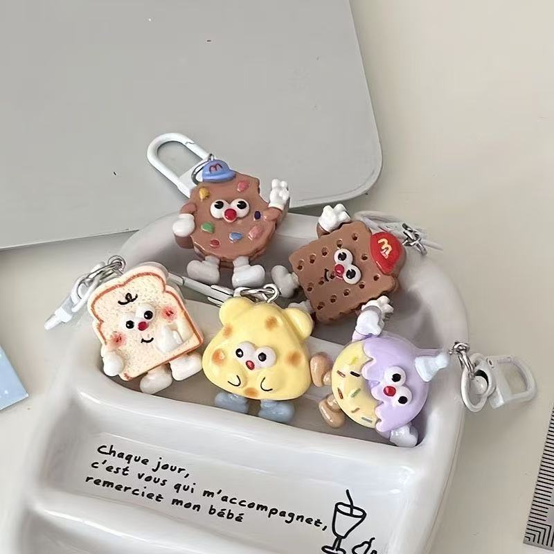 Cartoon Cute Resin Blind Bag Keychain 3D Stereo Metal Clasp Bag Charm Mystery Bag