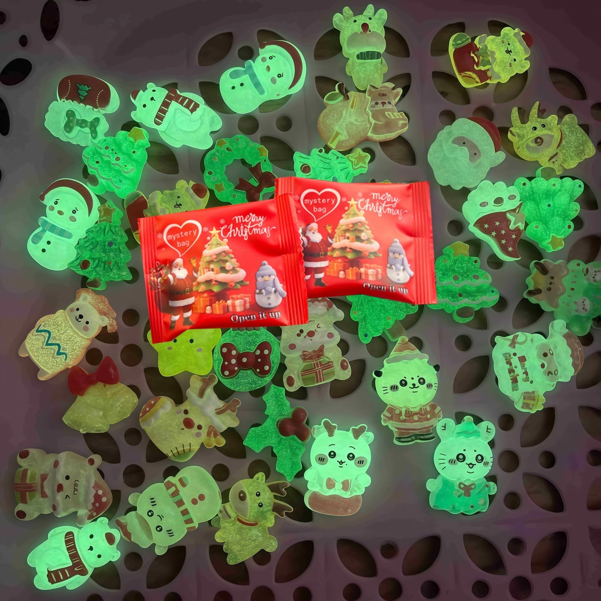 Magical Glowing Christmas Mystery Bag - Luminous Mini Ornaments for DIY & Decor