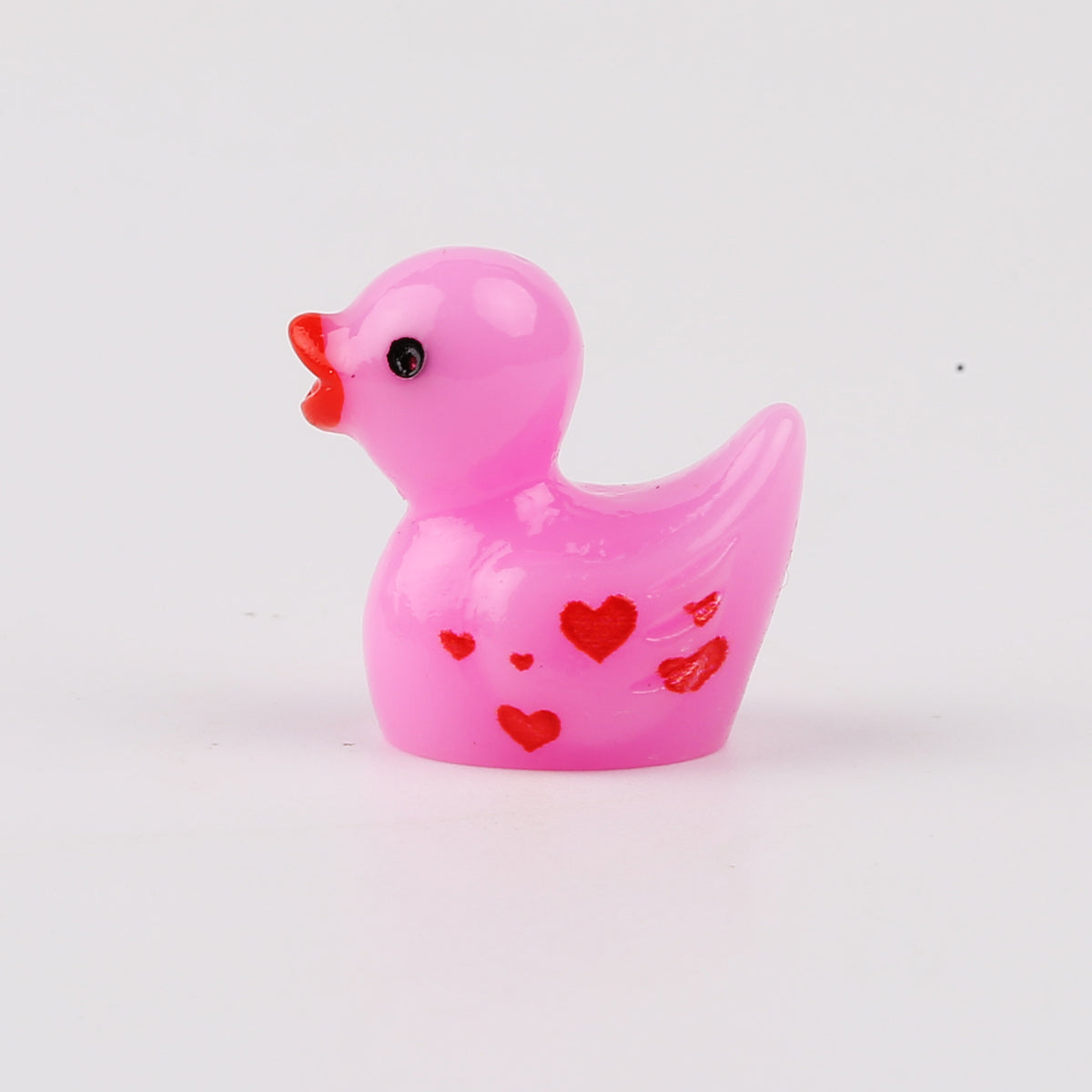Valentine's Day Mini Painted Duck Figurines Cute Heart XO Resin Ornament