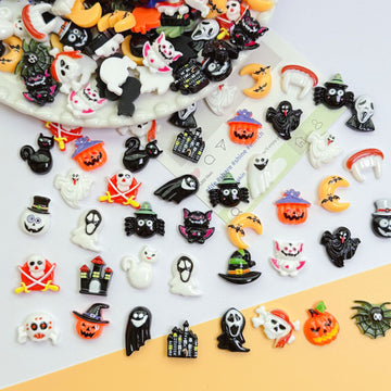 Halloween Resin Charms, Cute Mini Flatback Cabochons for DIY Crafts, Jewelry Making, Scrapbooking, Slime Decor