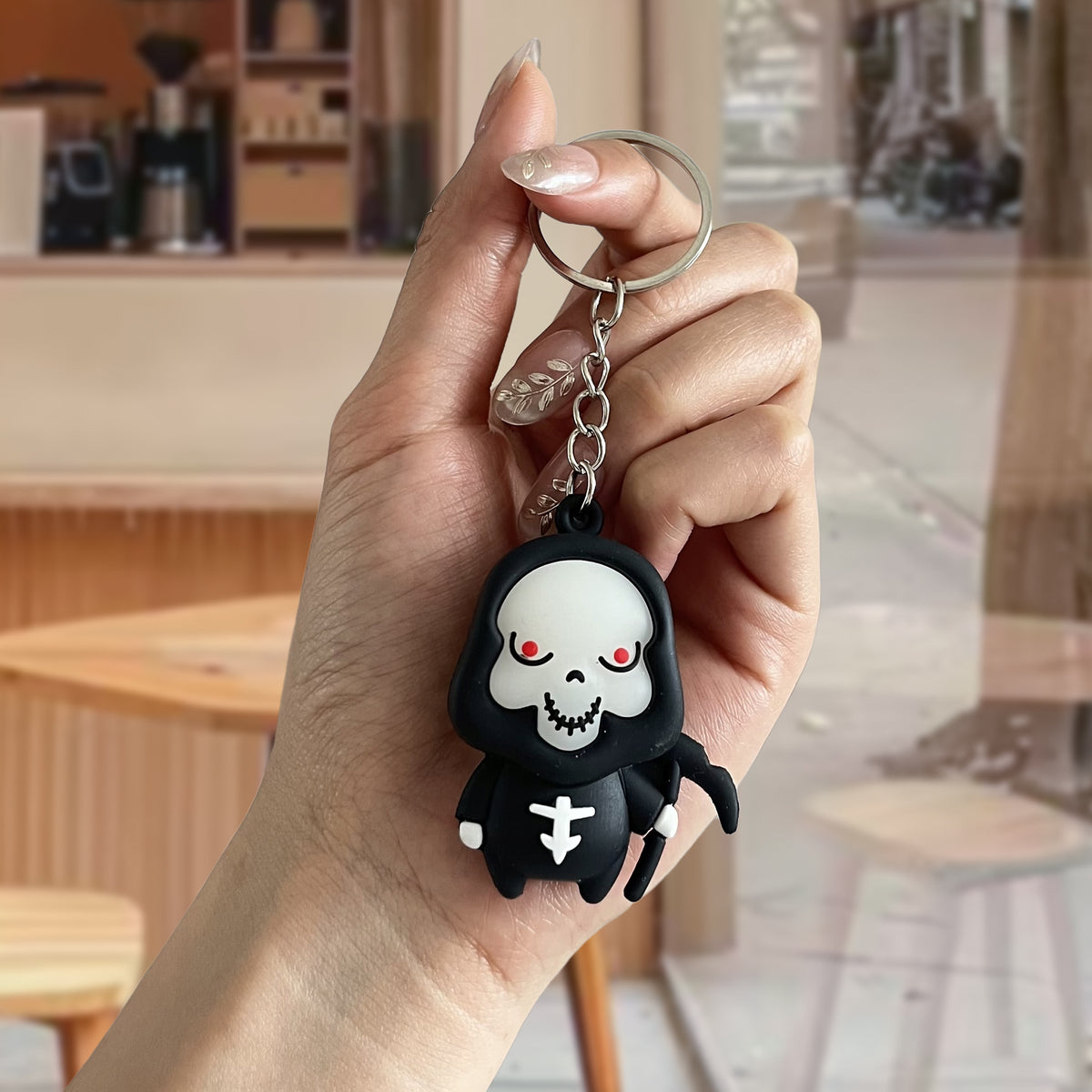 Halloween Cartoon 3D Soft Rubber Figurine Keychain Cute Spooky Accessory