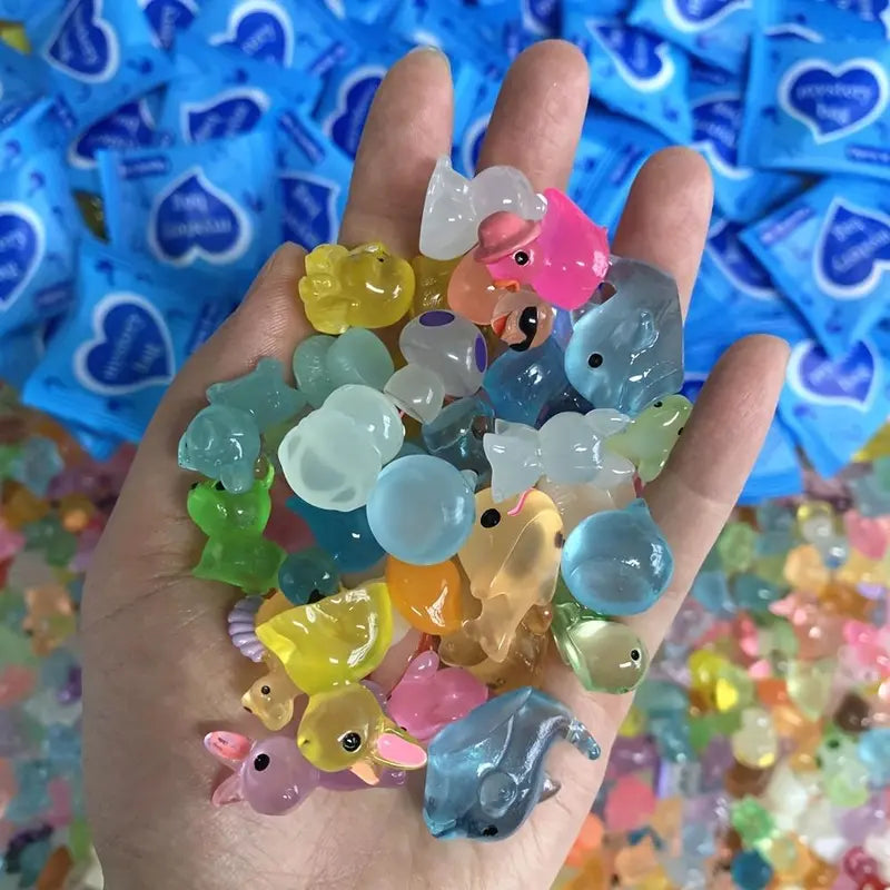Fairy Garden Favorites: Glow-in-the-Dark Mini Resin Animals (Cute Mystery Bag for DIY & Gifts).