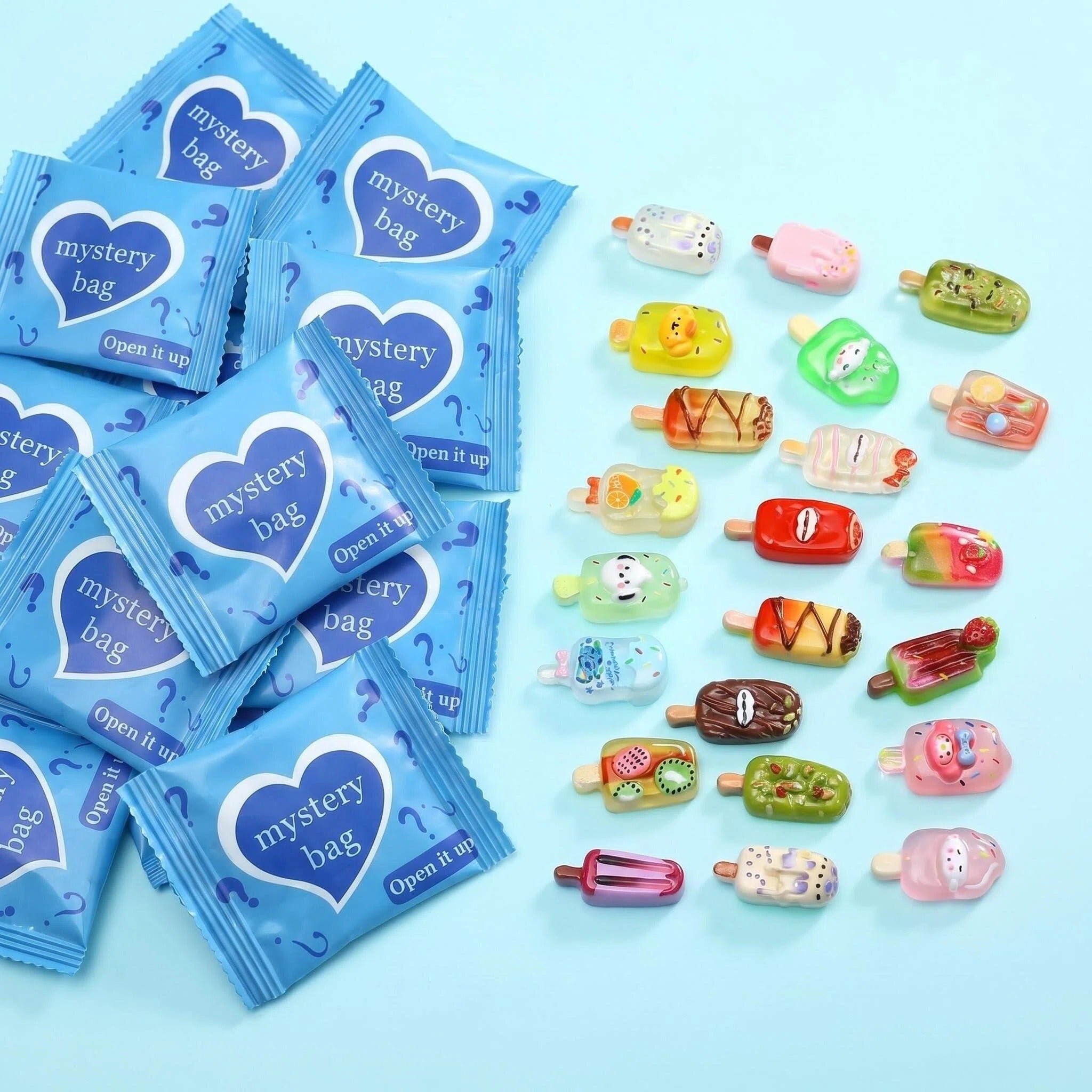 Kawaii Mini Ice Cream Popsicle Mystery Bags – Surprise Collectible Charms