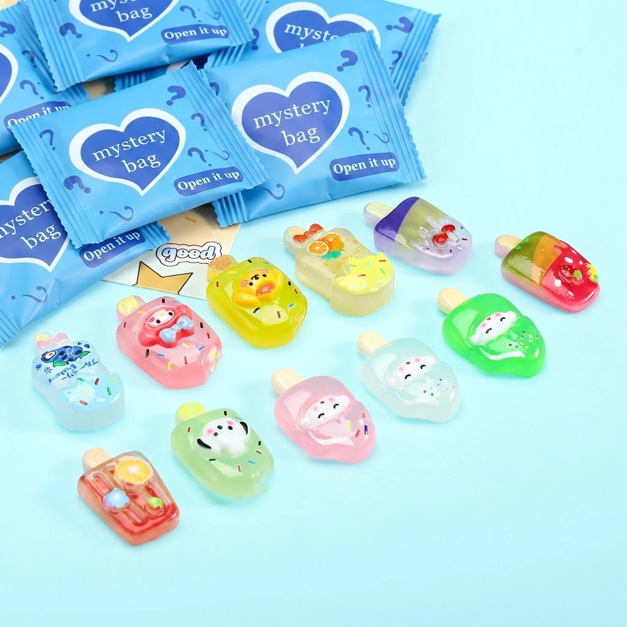 Kawaii Mini Ice Cream Popsicle Mystery Bags – Surprise Collectible Charms