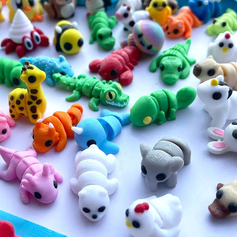 Mini Cute Animal Figurines Mystery Set, 3D Printed Tiny Animals for Dollhouse Decor DIY Craft Party Favors